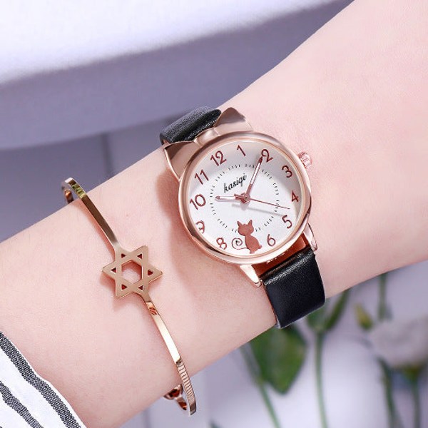 Ur Sød Pige Dame All-Matching Frisk Bælte Studenterur Quartz Ur White