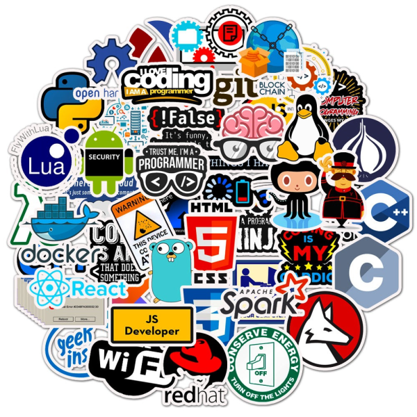 50 stk. Programmer Internet Java Klistermærker Geek Php Docker Html Bitcoin Programmeringssprog Til Telefon Laptop Bil Legetøj Mærkater 50PCS