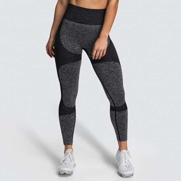 Europeiska och amerikanska sömlösa höftlyftande fukttransporterande yogabyxor Sportkläder Fitness Hip-showing tights för kvinnor 9154AB pants-dark sky blue S