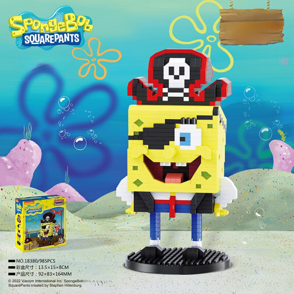 SvampeBob Firkant Mikropartikler Byggeklodser By Patrick Star Blæksprutte Charme Børnelegetøj Fødselsdagsgaver 785pcs Original box
