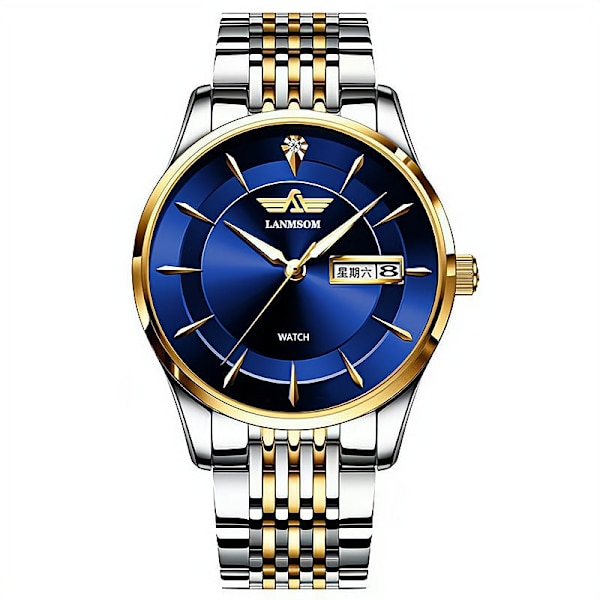 One Piece Dropshipping Klocka Automatisk Icke-Mekanisk Klocka Diamant Vattentät Dubbel Herr SG868 men's Black Bottom golden edge