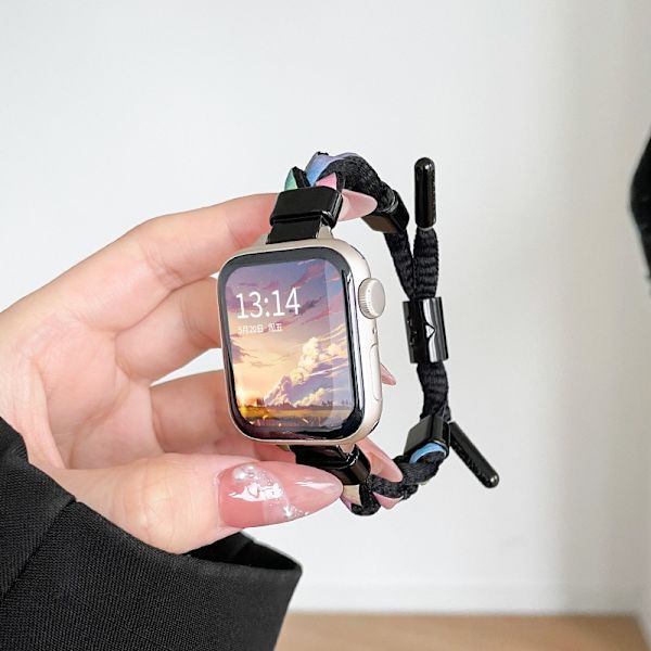 Urrem til Apple Watch iWatch til 1/2/3 42mm rem reflekterende sort