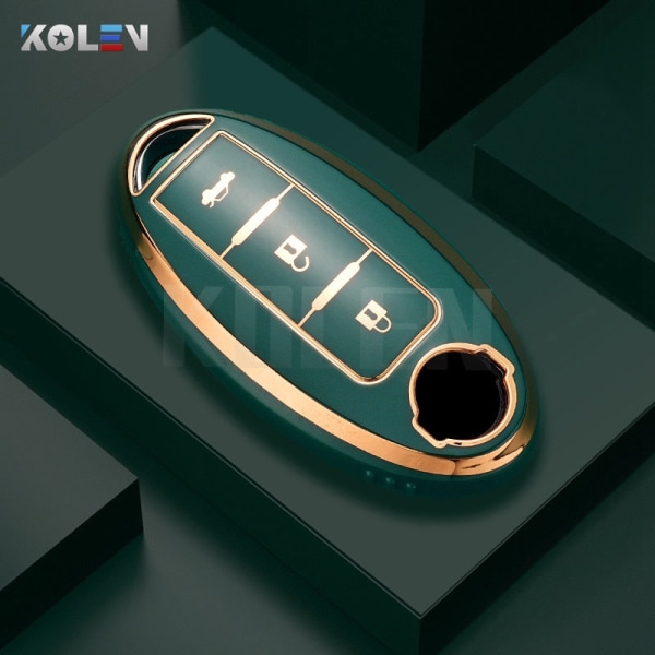 TPU Bil Fjernbetjening Nøgle Etui Cover Skal Til Nissan Qashqai X-Trail T31 T32 Juke J10 J11 Tiida Altima Pathfinder Kicks Til Infiniti B Style Black