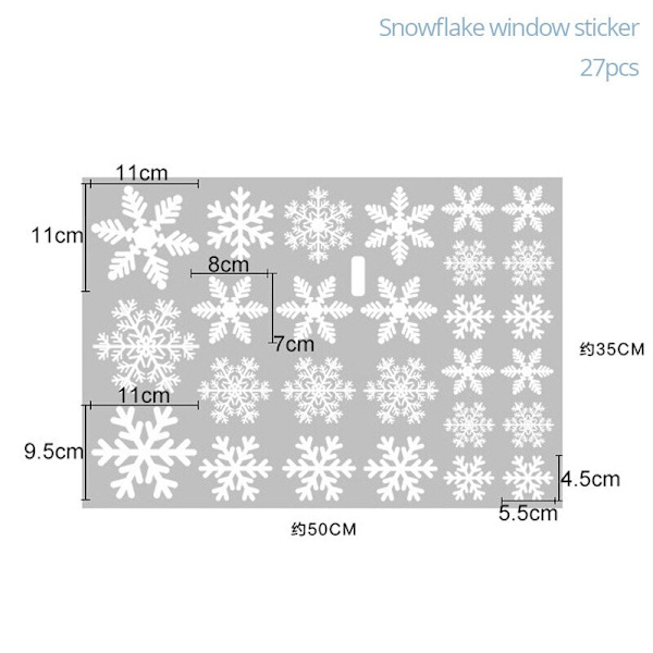 27 st Jul Snöflinga Fönsterdekaler Jul Väggdekaler Rum Väggdekorationer Juldekorationer för Hemmet Nyår No.7
