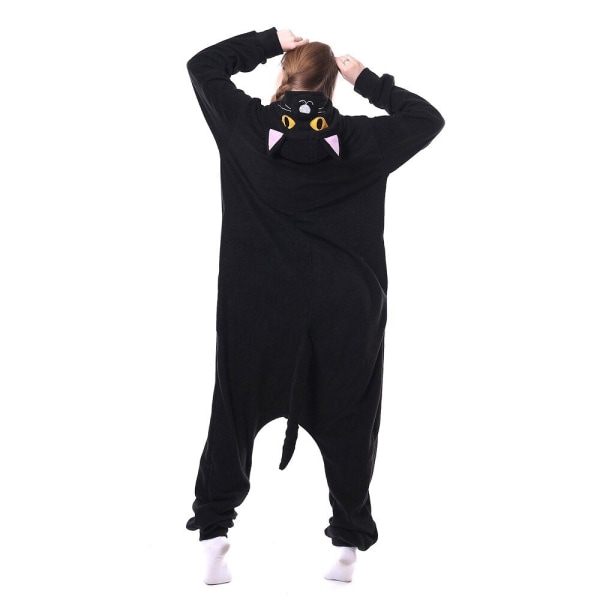 Vinter Dam Pyjamas Kigurumi Enhörning Svart Katt Djur Stjärna Onesies Vuxen Par Kostym Cosplay Flanell Plus Storlek Sovkläder as picture M