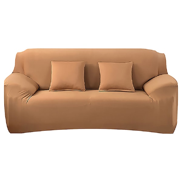 Överdrag Enfärgat Sofföverdrag för Vardagsrum Elastiskt Hörnsofföverdrag Stolsöverdrag 1/2/3/4 Sits Tan 2-seater 145-185cm