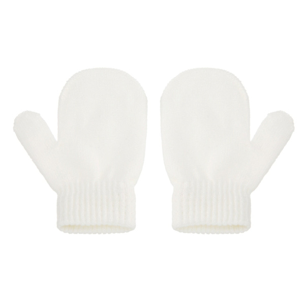 Sød Strikket Pompom Babyhue Handsker Kasket Tyk Varm Pige/Dreng Hue Handsker Beanie Vinter Ørevarm Børnehue Baby Bonnet Muts WhiteGloves