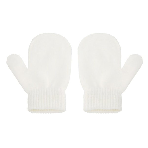 Söt stickad Pompom Baby Hat Handskar Cap Tjock Varm Tjej/Pojke Hatt Handskar Beanie Vinteröra Varm Barn Hatt Baby Bonnet Muts WhiteGloves