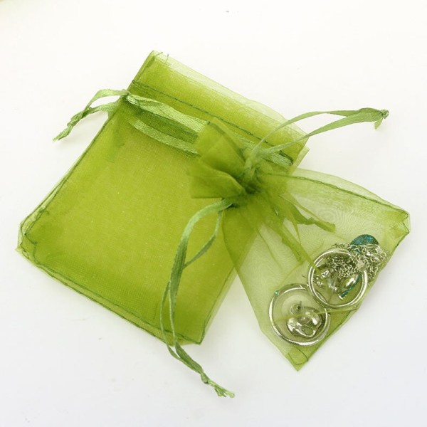 50 stk. gjennomsiktige chiffon organza-poser til jul, Halloween, bryllup, bursdagsfest, godteri, gaveesker, smykkeemballasjeposer Orange 5x7cm