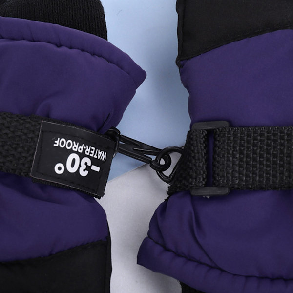 Uudet tuulenpitävät lämpimät laskettelukäsineet talvi ulkoiluun lapsille lumilautailuun vedenpitävät hengittävät rukkaset Purple As photo