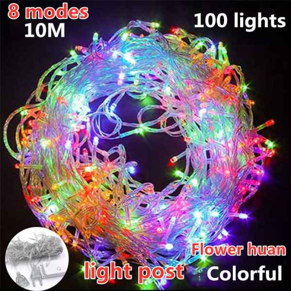 10M Fönstergardin Led-ljus Istappssträng Fe Bröllopsfest Juldekor Multicolor 3M