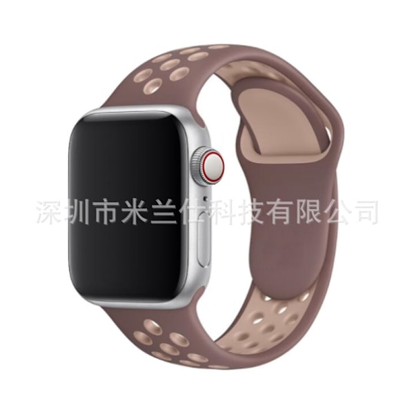 Kellon ranneke Apple Watch iWatch 38/40/41/42mm - S10 pidennetty koko ML koodi 27 savun violetti ja beige ruskea