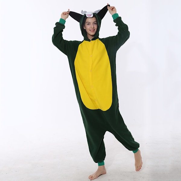 Pyjama Haalari Eläin Hauska Söpö Onesie Naiset Tyttö Halloween Pyjama Festivaali Asu Juhla Haalari Unisex KZL M(Height 161-164CM)