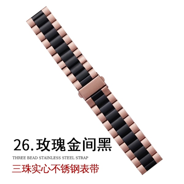 Kellon ranneke Apple Watch iWatch 1-10 sukupolvelle: 42-44-45-46-49mm 6 ruusukulta ja musta