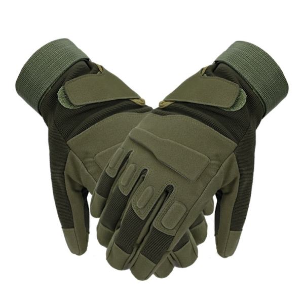 Taktiska Handskar med Hela Fingrar Utomhussporter Cykel Antisladdhandskar Militär Armé Paintball Skytte Airsoft Cykel Halvhandskar khaki L