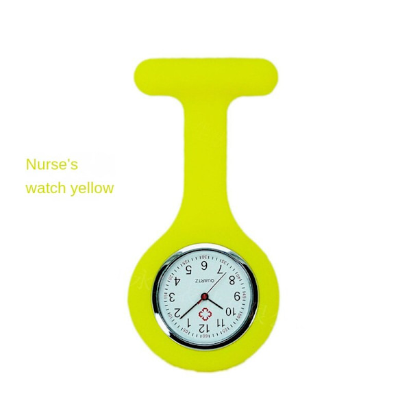 Silikon Sjuksköterskeklocka Nål Fickur Student Fickur Logotyp Presentklocka Yellow