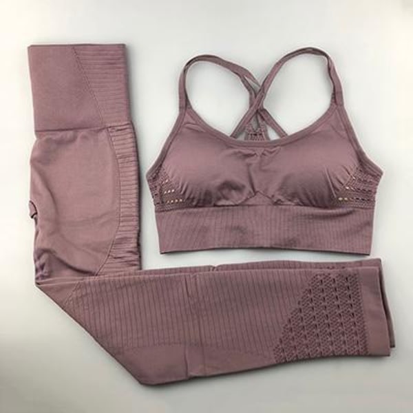 Joogasetti Naisten Fitness-vaatteet Urheiluvaatteet Leggingsit Pehmustetut Push-up Rintaliivit red M