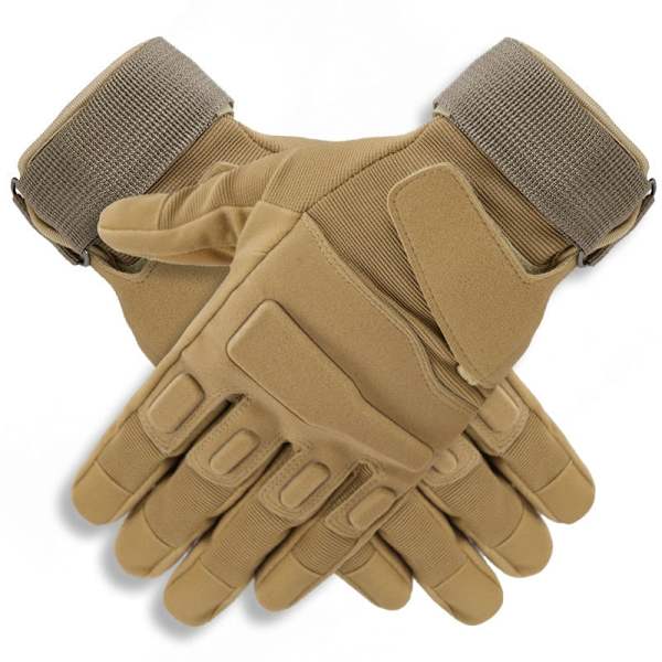 Taktiska Handskar med Hela Fingrar Utomhussporter Cykel Antisladdhandskar Militär Armé Paintball Skytte Airsoft Cykel Halvhandskar khaki M