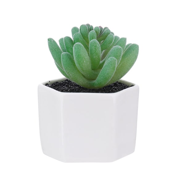 Kunstig sukkulent plante bonsai (potte inkluderet) Kunstig blomst kreativ dekoration kunstig plante Peperomia flocking purple