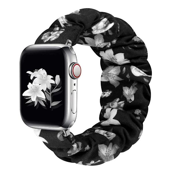 Scrunchie-ranneke Apple Watch -rannekkeelle 44mm 40mm iWatch 42/38mm Joustava Nylon Solo Loop älykäs rannekoru applewatch serie 5 43 SE 6 rainbow 38mm or 40mm