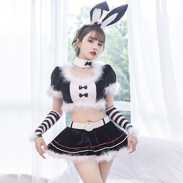 Julkläder Dam Halloween Cos Uniform Kanin Japansk Kostym Sexig Uniform Red