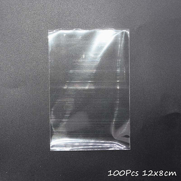 100 stk. Gennemsigtige plastikposer til slik, slikkepinde, kager, indpakning, cellofanposer, jule-, bryllups-, fødselsdagsfest, gavepose out of stock