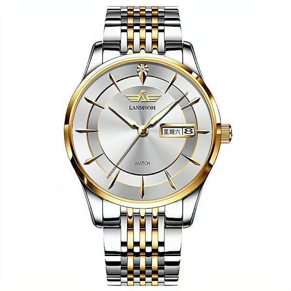 One Piece Dropshipping Klocka Automatisk Icke-Mekanisk Klocka Diamant Vattentät Dubbel Herr SG868 men's Black Bottom golden edge