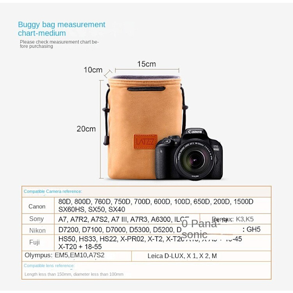 Portabel Fodralväska för Canon Sony Fotografering DSLR Kameraväska Spegellös Kameraväska Linsskydd Buggy Väska Gray medium