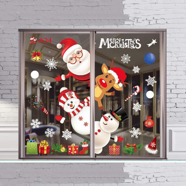 God Jul Klistermärken Fönster Klistermärken Försköna Snöflinga Väggdekaler Nyårsfest Glasdekaler För Hem Nytt År Navidad 10