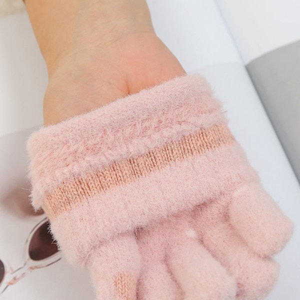 Dam Vinter Varma Handskar Snögubbe Broderi Virkad Yllehandske Pekskärm Mjuka Pälsiga Helfinger Vantar Julklappar A Grey One Size