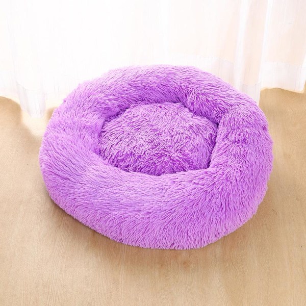 Deluxe Fluffig Extra Stor Hundbädd Tvättbar Rund Djursoffa Kattsängar Matta Hundkudde Djurbädd Brown 60cm