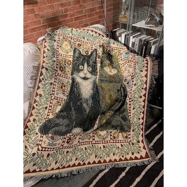 Fritidsstoff Håndverk Tapestry Vegg Dekorativt Teppe Katte Sofa Håndkle Dekke Teppe 1 130*160cm