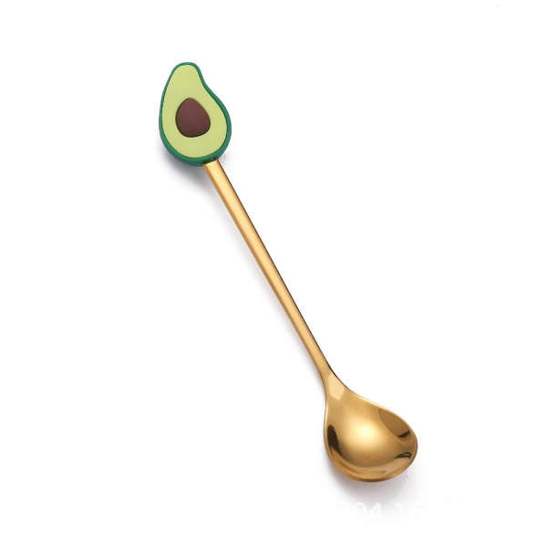 Fruktgaffel Söt Barnservis Vattenmelonsked Docka Tårta Dessertgaffel Rostfritt Stål Kaffesked Peach Golden Fork