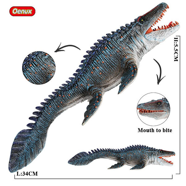 Oenux Original Vild Jurassic Indominus Rex Mosasaurus Actionfigurer Tyrannosaurus Dinossauro Värld Djur Modell Leksak för Barn without box2