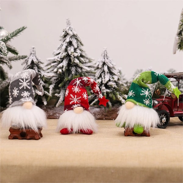 Lysande Tomte Jul Ansiktslös Docka God Jul Hemdekoration Navidad Natal Gåva till Nyår 2023 Julklappar Short Green With battery and Led