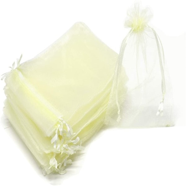 50 stk. gjennomsiktige chiffon organza-poser til jul, Halloween, bryllup, bursdagsfest, godteri, gaveesker, smykkeemballasjeposer Rose Red 13x18cm