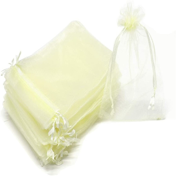 50 stk. Sheer Transparent Chiffon Organza Poser Jul Halloween Bryllup Fødselsdag Fest Slik Gaveæsker Smykker Emballage Poser Red 9x12cm