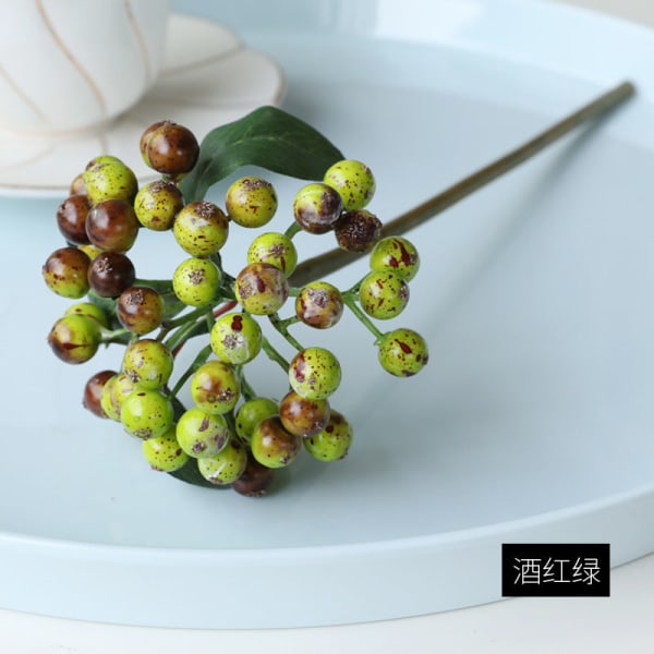 Buntede Grener Fu Lu Guo Hill Frukt Dekorativ Blomsterarrangement Tilbehør Jul Små Bær Black