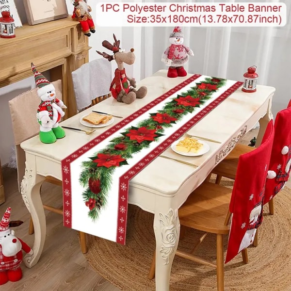 Julbordslöpare God Jul Dekorationer 2023 För Hem Duk Navidad Noel Kerst Julklappar Nyår 2024 Natal polyester 19 as picture