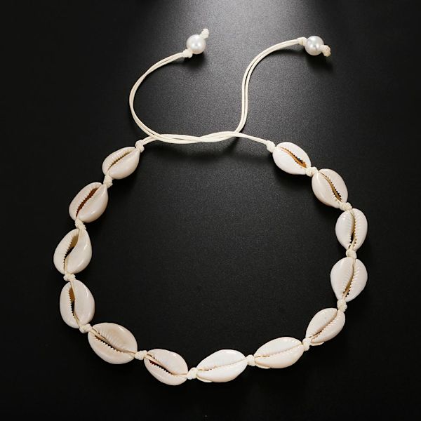 Kuuma simpukankuorikaulakoru naisille, koruja kesään, ranta simpukka choker boheemi köysi cowrie helmikaulakorut käsintehty kaulus naisille Style 17 Overseas