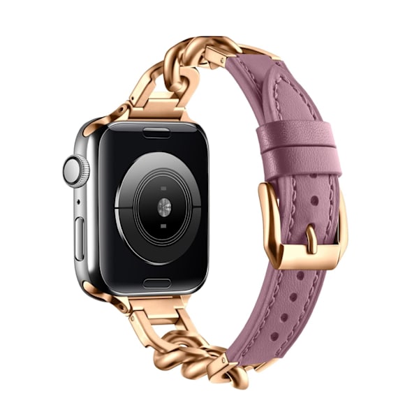 Urrem til Apple Watch iWatch 42/44/45/49mm - Størrelse Bønne Pasta Farve + Rosaguld