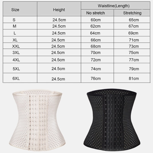 Shapewear Kvinnor Waist Trainer Bantningsbälte Modelleringsrem Stålbenat Postpartumband Sexiga Bustiers Korsetter Black XXXL