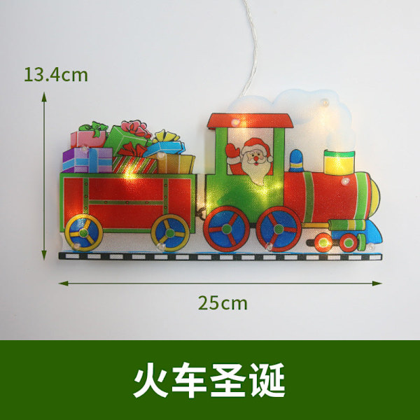 Sugekop Vindue Hængelampe Juledekoration Butiksstemning Scene Layout Ferie Dekorativ Lampe 8th: Train Christmas