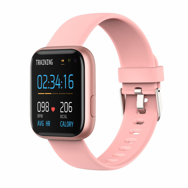 Ny uppgradering Sport Vattentät Puls Blodtryck Bluetooth övervakning Stegräkning Watch Pink