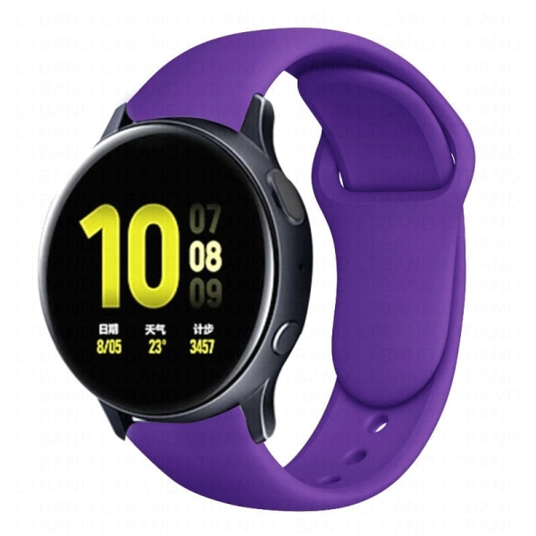 Silikonband för Samsung Active 2 band Gear S3 frontier armband Galaxy watch 3/46mm/42mm/Active 2 40mm 44mm band Purple 6 Galaxy watch 3 45mm