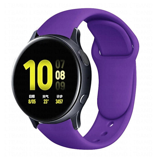 Silikoniranneke Samsung Active 2 -rannekkeelle Gear S3 frontier -rannekoru Galaxy watch 3/46mm/42mm/Active 2 40mm 44mm -ranneke Purple 6 Galaxy watch 3 45mm