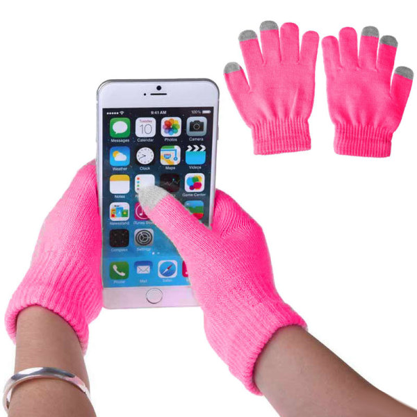 1 par unisex vintervarma kapacitiva stickade handskar Mjuk Bekväm handvärmare för beröring Skärm Smarttelefon Ny as One Size