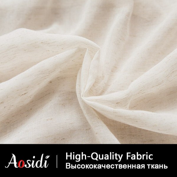 Beiget pellavatylliverhot olohuoneeseen Modernit pellavaiset läpikuultavat verhot makuuhuoneeseen Yksiväriset voile-verhot lastenhuoneen ikkunaverhoiksi Beige tulle curtains W100cm x H250cm