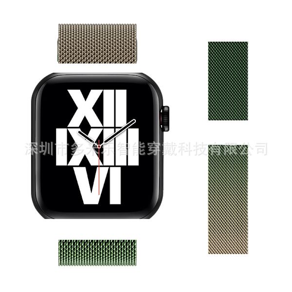 Klockarmband för Apple Watch iWatch för 42/44/45/49/S10-46mm Gradient - Guldgrön