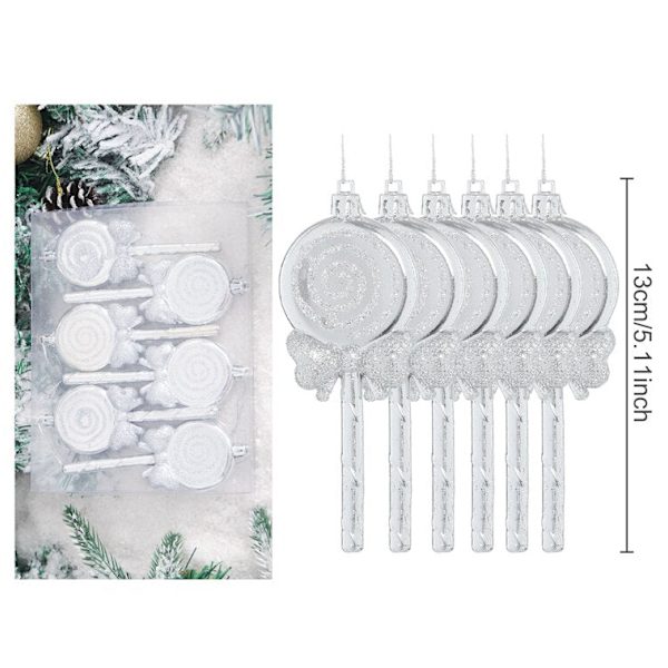 Polkagris Julgransdekoration God Jul Dekorationer för Hemmet Navidad Gåva Julgransprydnader Nyår 6pcs Ornament 3